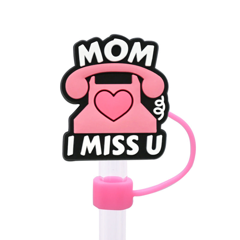 Wholesale  Random 100pcs/pack  Mother' s Day dust plug straw cap   Straw Tube Cap