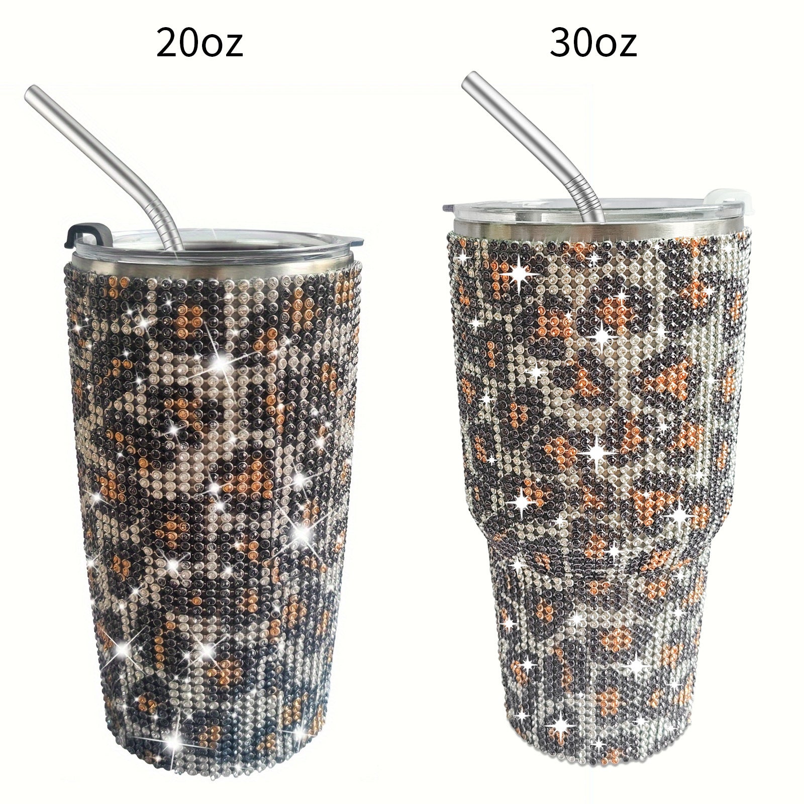 Wholesale Tumbler Diamond-encrusted Leopard Print 20oz/30oz Tumbler Cup