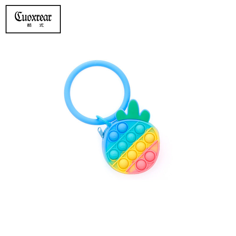 Wholesale Press Cute Zipper Decompression Tool Mini Silica gel Keychains