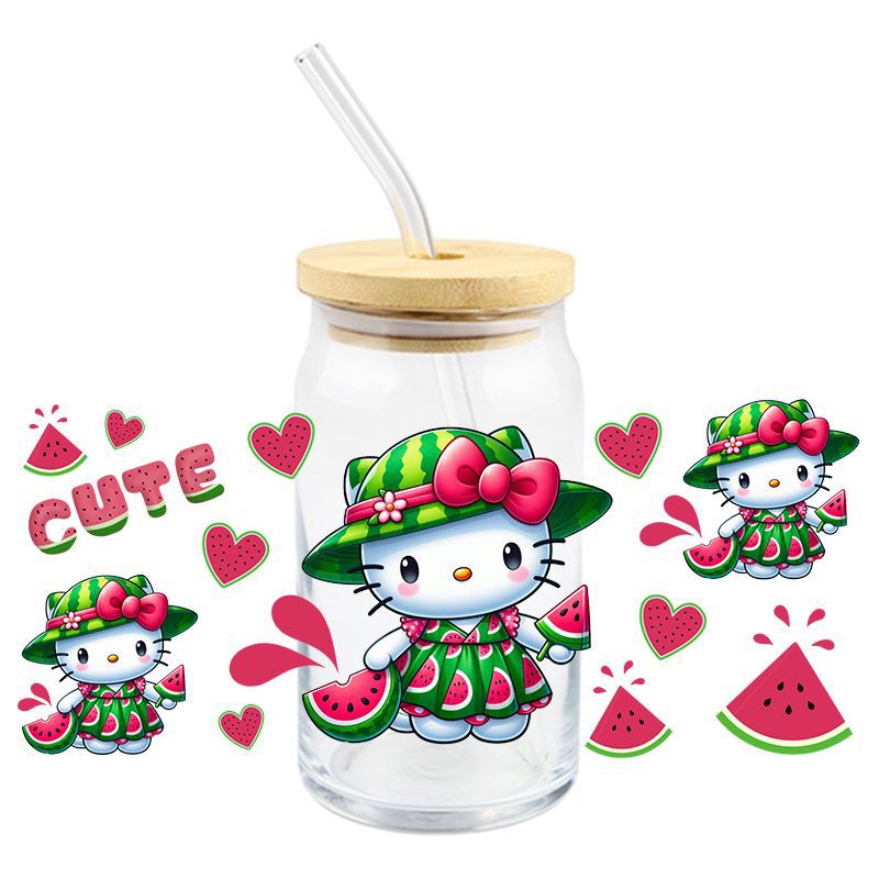 Wholesale 5pcs Cartoon Cute Cat 16oz Cup UV DTF Wraps OLY Exclusive