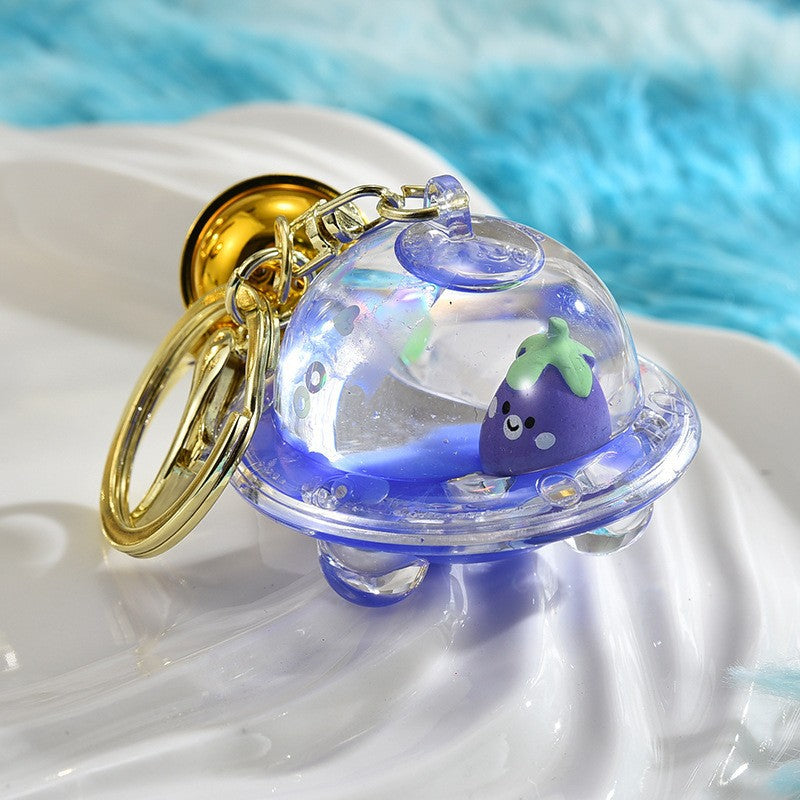 Wholesale Acrylic liquid sand bottle floating in oil keychain