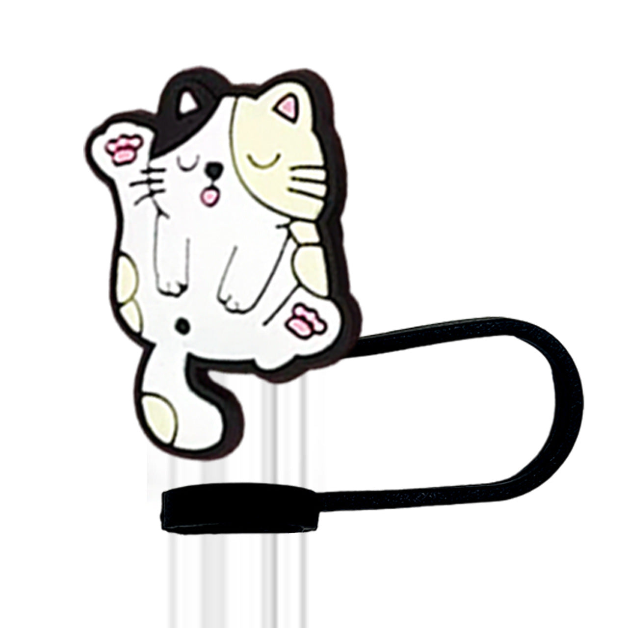 Wholesale 10pcs PVC 10mm Cute Cat Animal Straw Cover Cup Decoration