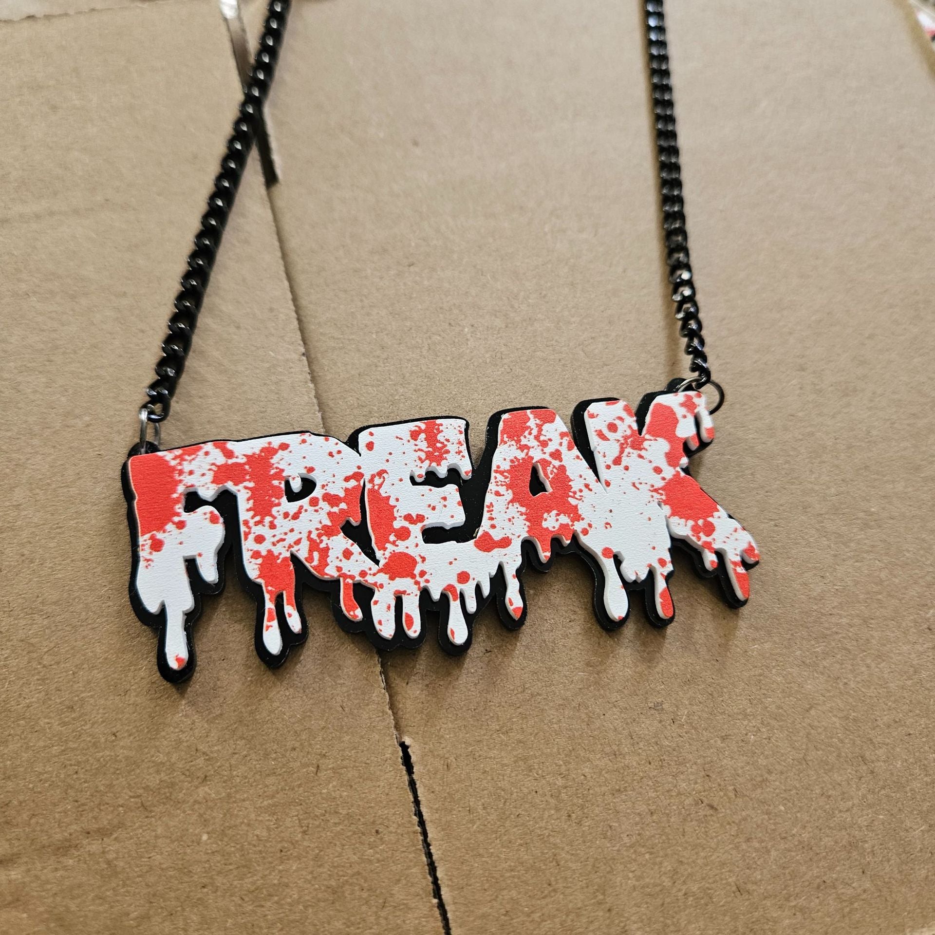 Wholesale Terrorist Blood Drops English alphabet Acrylic Necklaces
