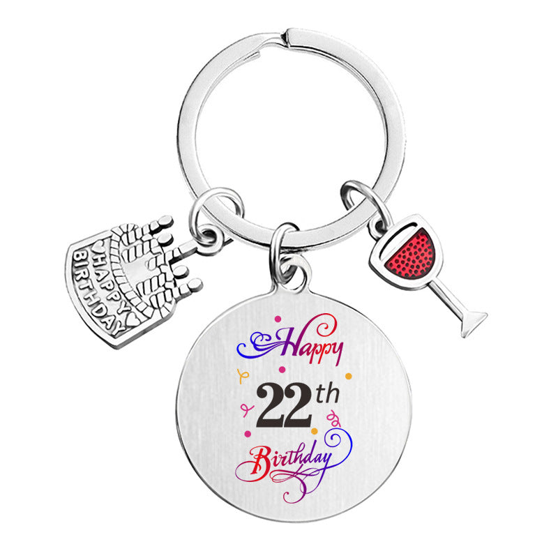 Wholesale Round Birthday Anniversary Gift Metal Keychains