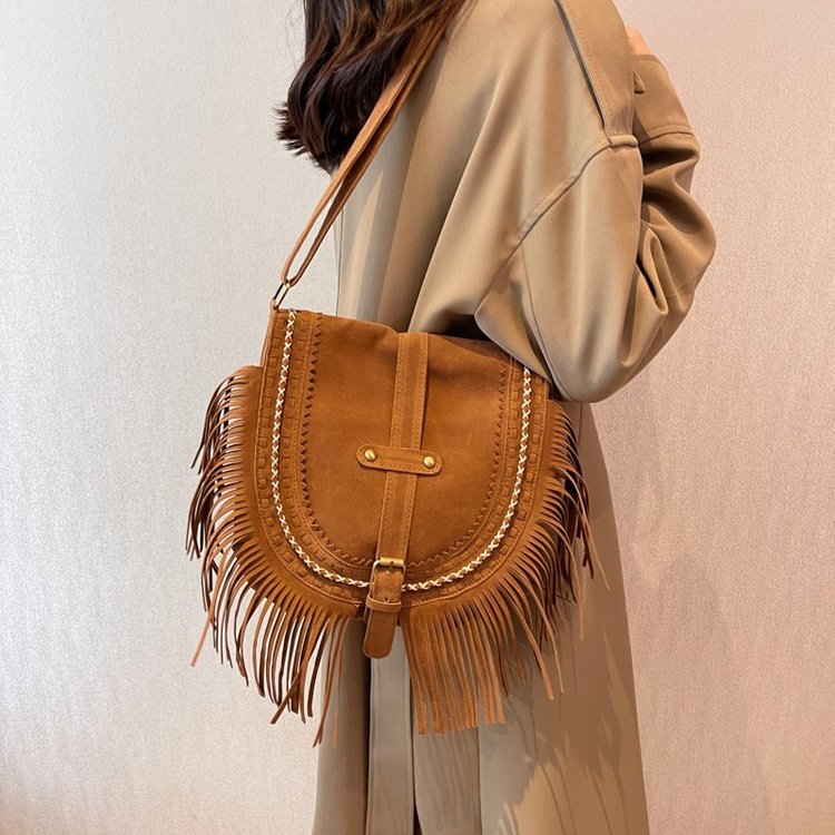 Wholesale PU Vintage Tassel Ethnic Shoulder Bag