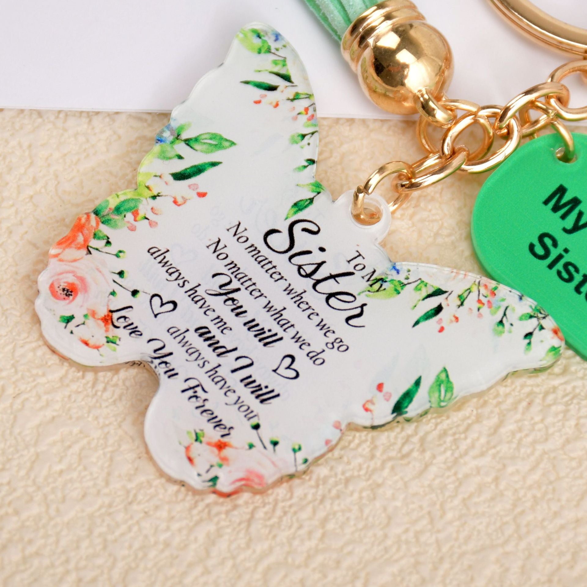 Wholesale Acrylic Butterfly Letter Keychain