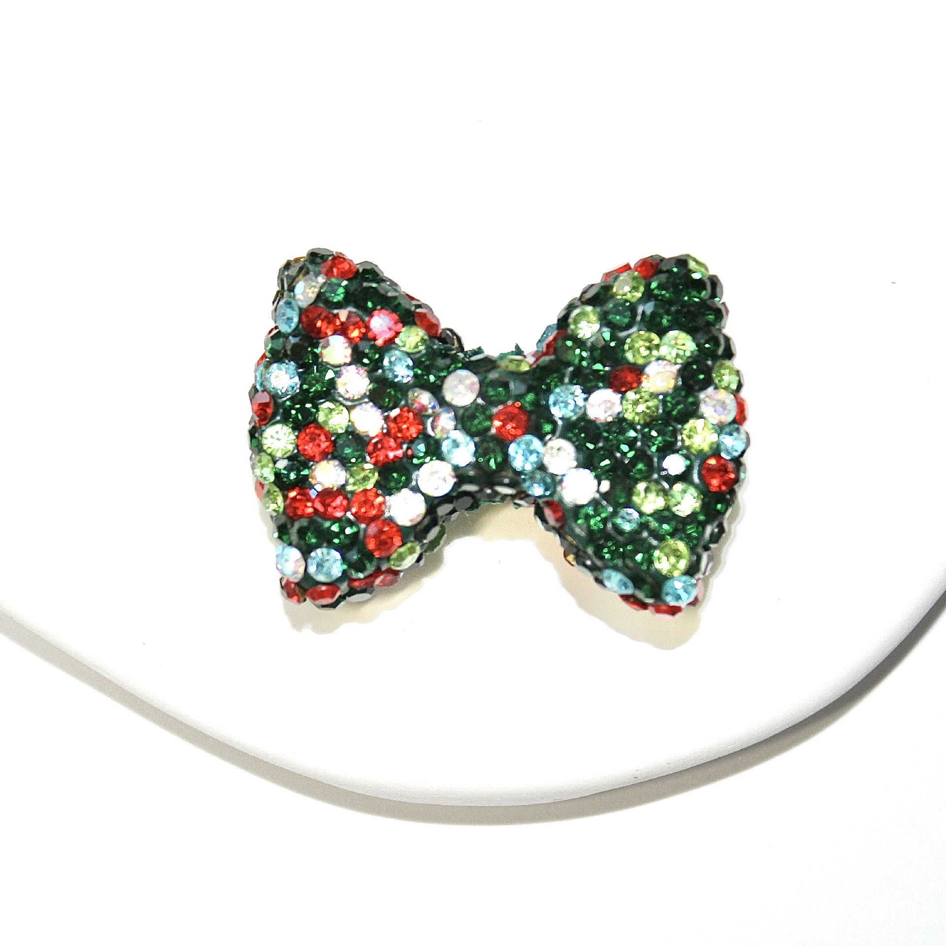 Wholesale 10pcs Two-color sparkling diamond bowknot Crystal Beads