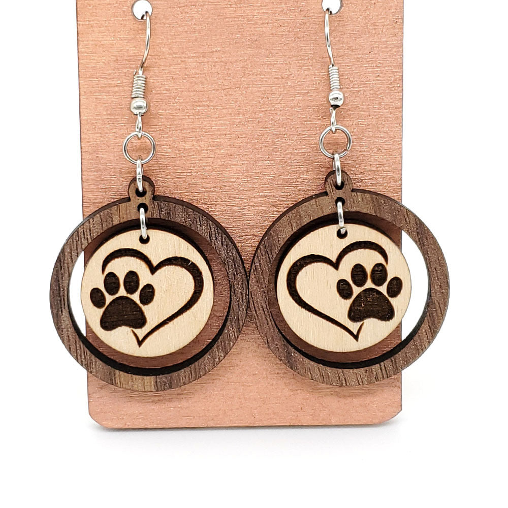 Wholesale Dog Claw Wooden Earrings
