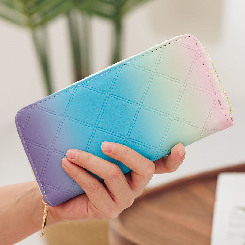 Wholesale gradient color long wallet