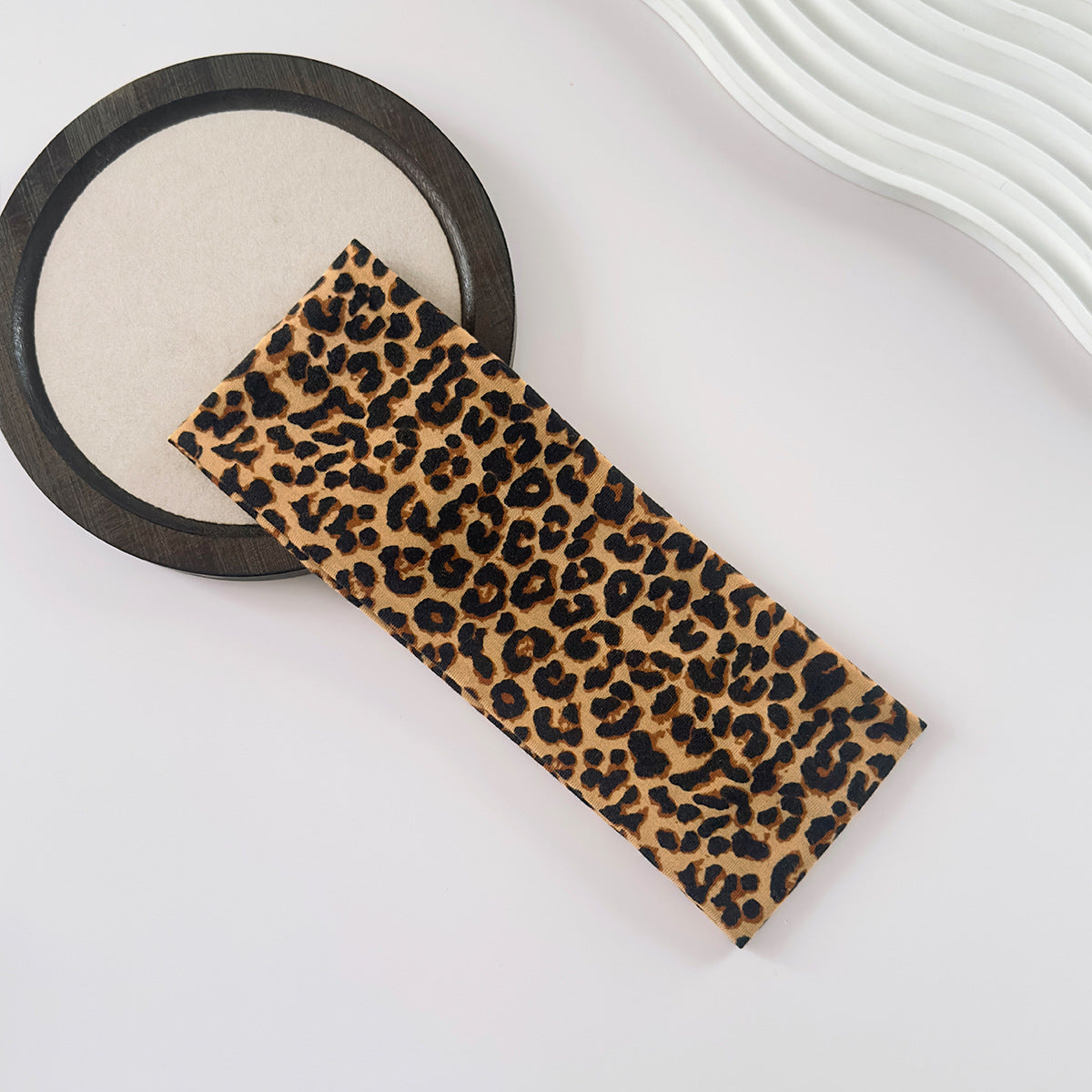 Wholesale High elasticity wide edge leopard print headband