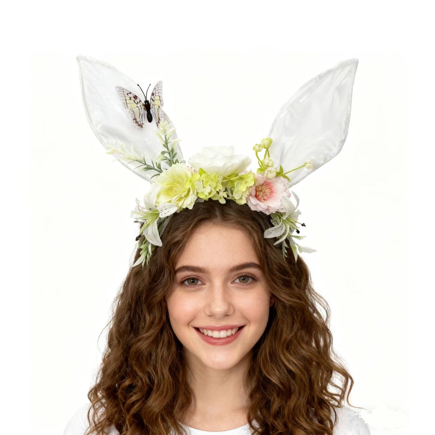 Wholesale 5pcs Flower Rabbit Ears Mesh Rabbit Easter Butterfly Headband