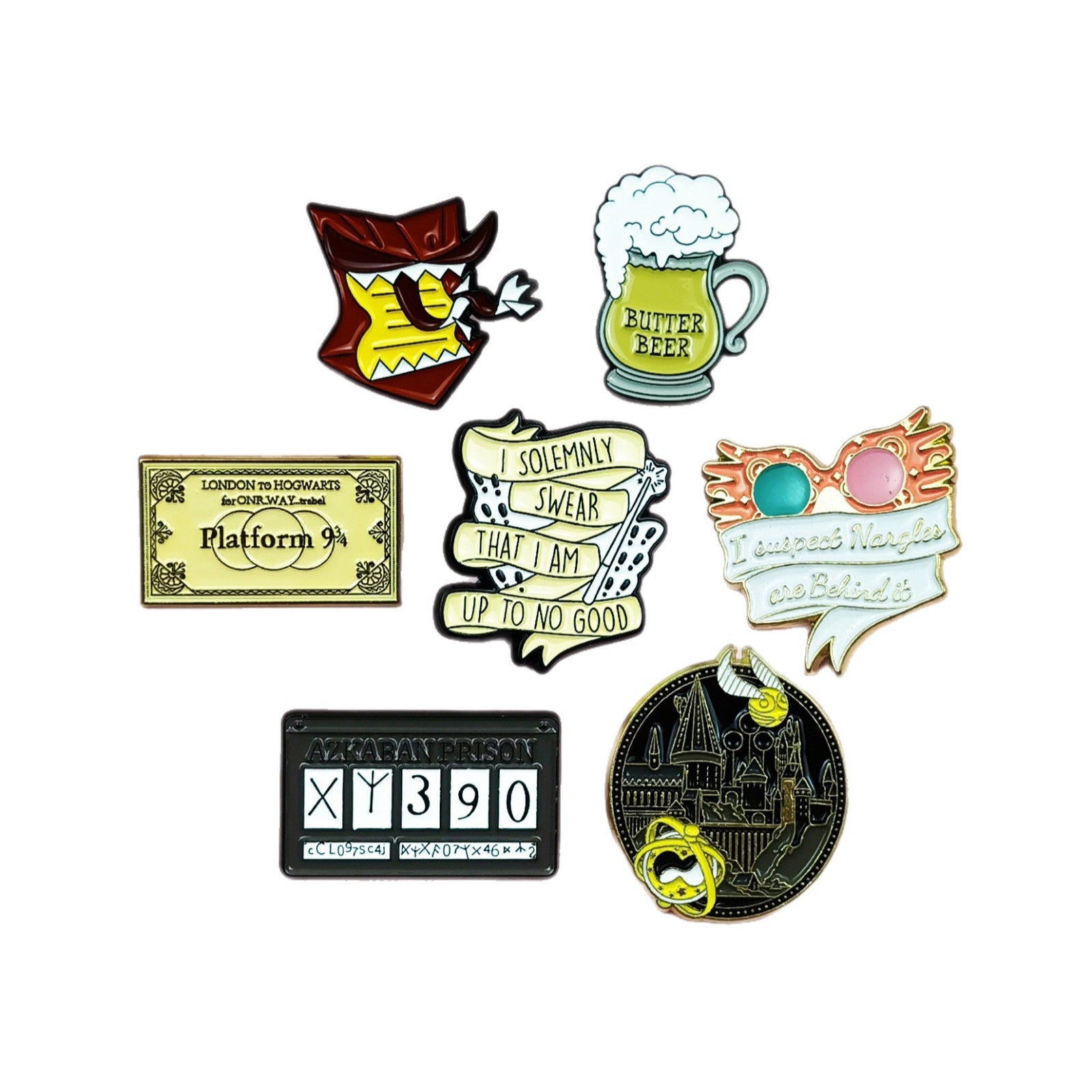 Wholesale Beer Landscape Alphabet Geometric Metal Brooch