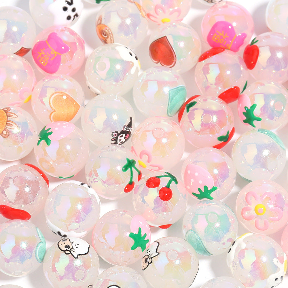 Wholesale 10pcs DIY Color Plated Round Beads