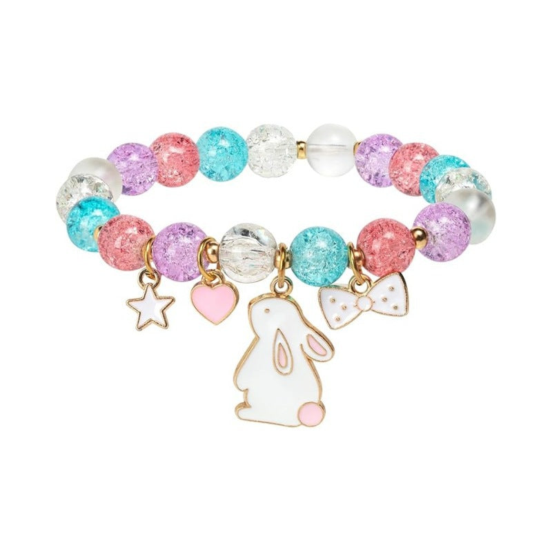 Wholesale Easter colored rabbit Easter egg colored letter soft ceramic bracelet