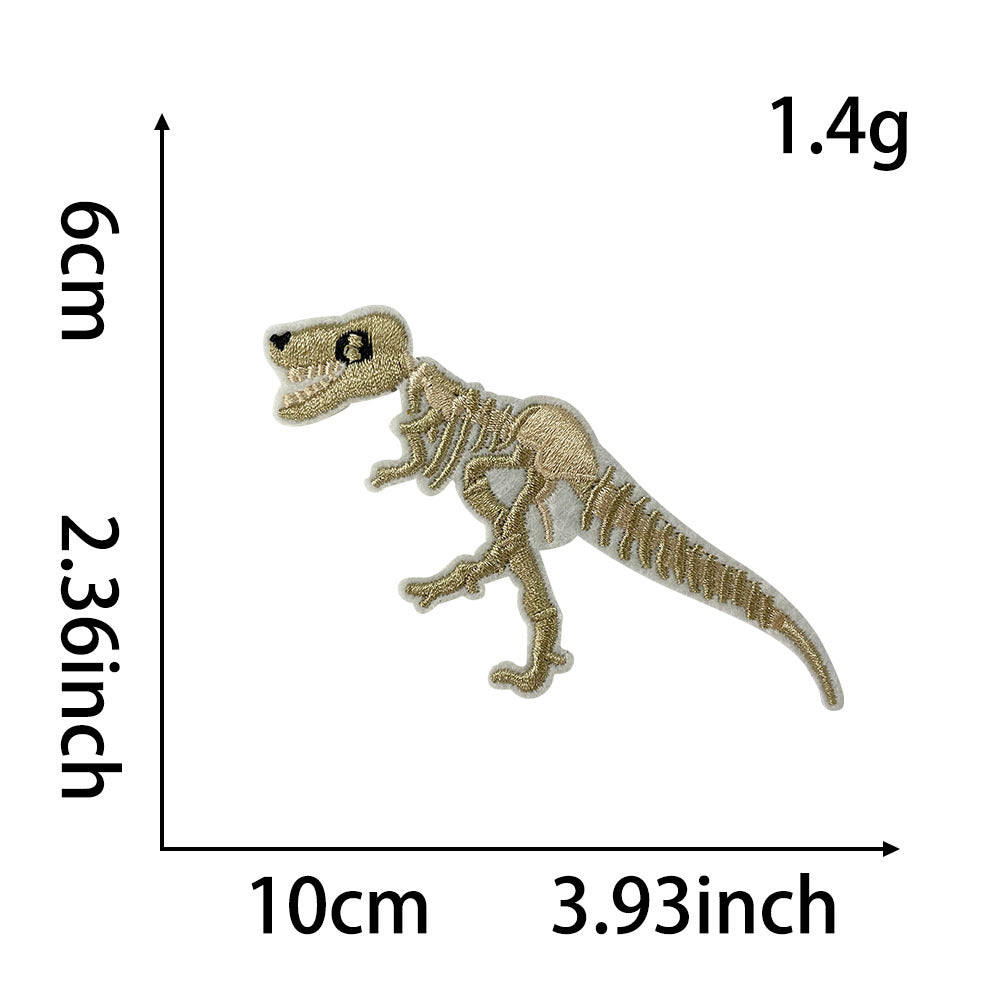 Wholesale Cartoon Dinosaur Decorative Embroidered Patches For Clothing DIY Iron On Craft Supply