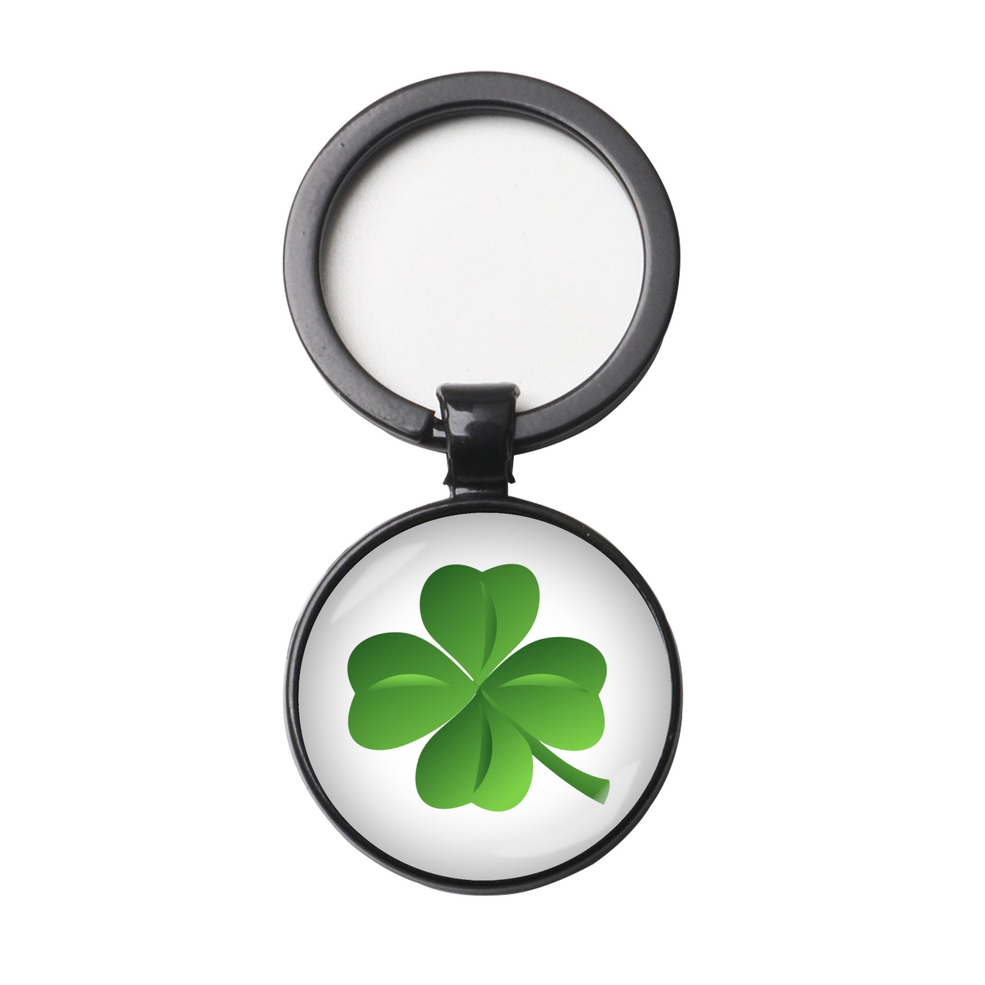 Wholesale Four Leaf Clover Time Gemstone Stainless Steel Keychain