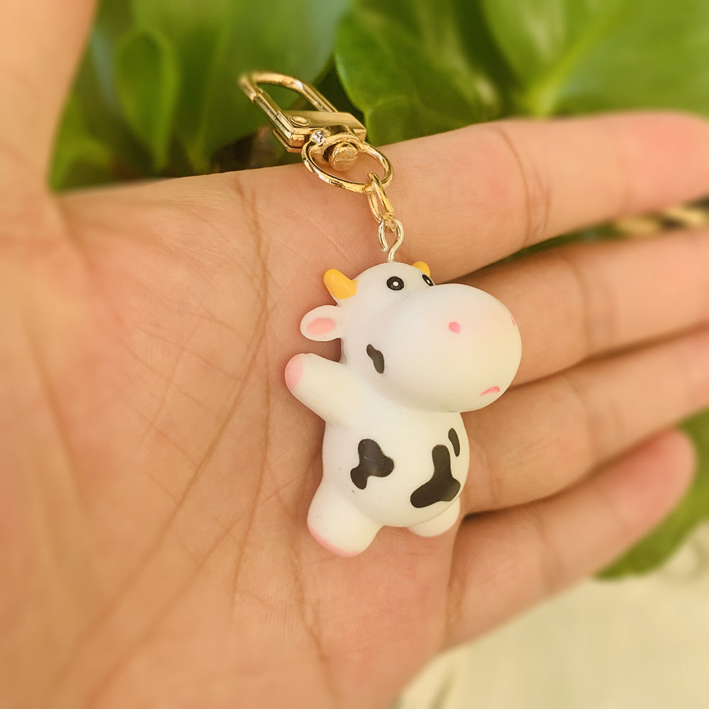 Resina al por mayor llavero de vaca linda
