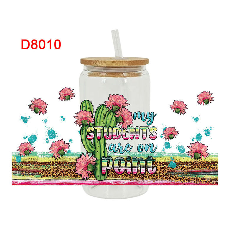Wholesale Colorful Cartoon Butterfly Rose 16oz Cup UV DTF Wraps