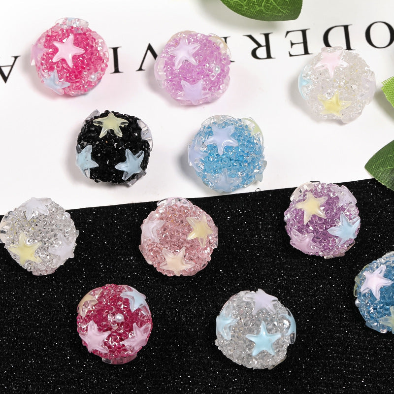 Wholesale 20pcs Diy Colorful Five-pointed Star Full Diamond Cartoon Starfish Diamond Ball Heavy Industry Beads