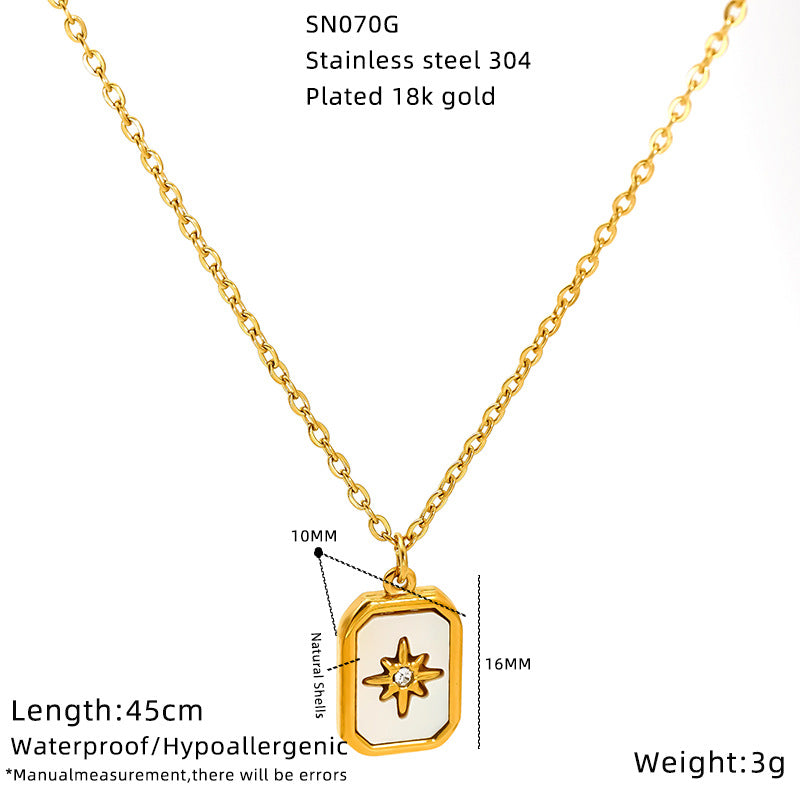 Wholesale temperament niche pearl necklace stainless steel clavicle chain