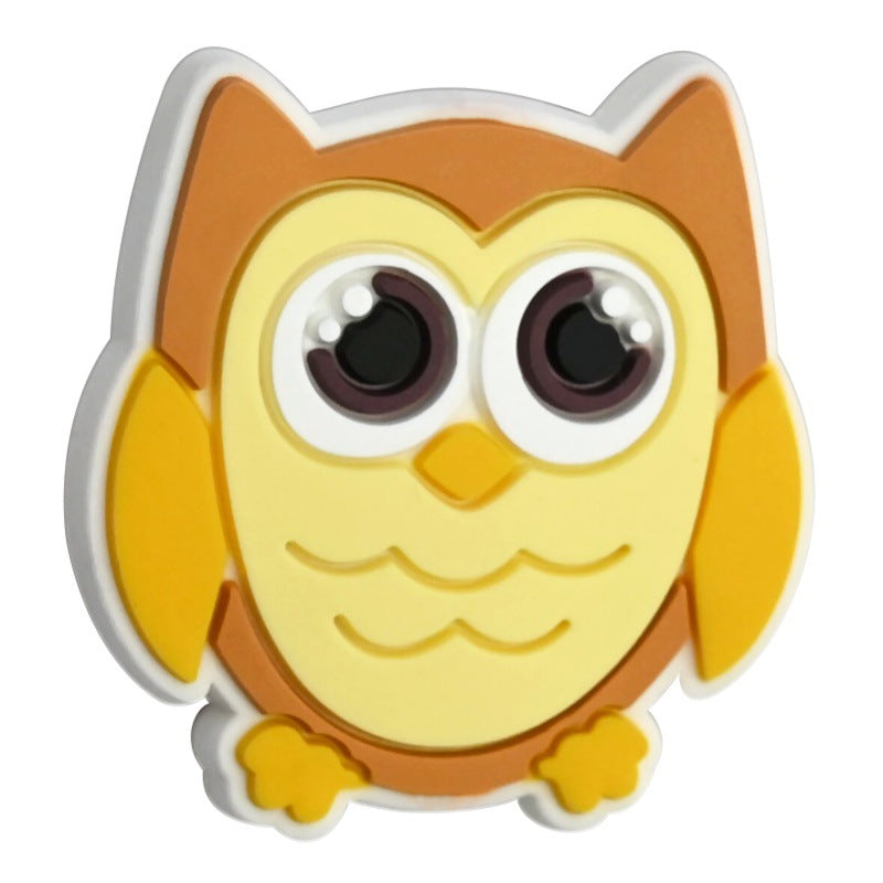 Wholesale Random 100pcs Cute Owl Ballpoint Pen Bead Decoration DIY PVC Soft Rubber Beads