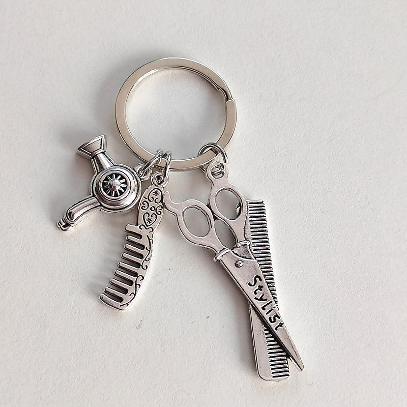 Wholesale Hair Dryer Scissors Daily Necessities Keychain