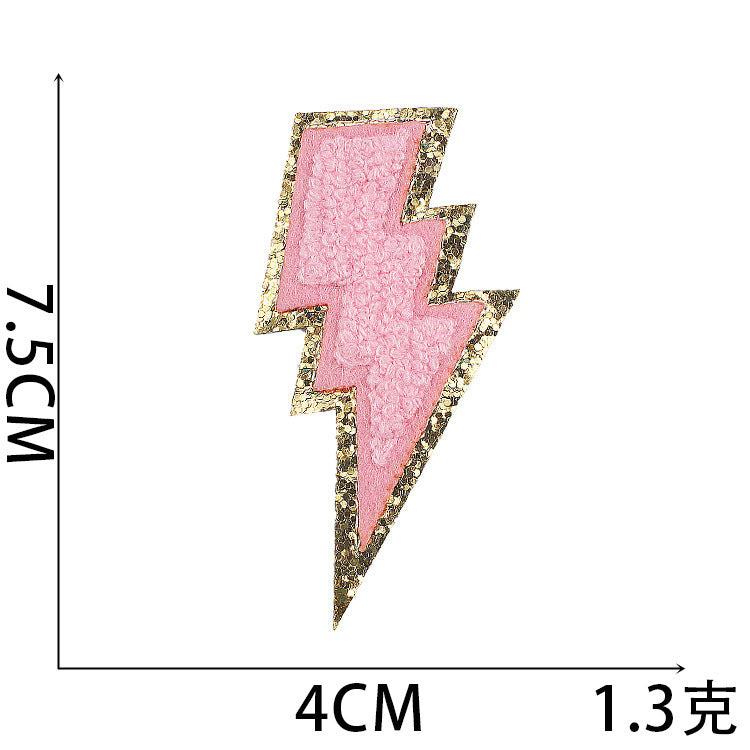 Wholesale Rainbow Embroidered Iron On Patch With Lightning And Five Pointed Star Stylish Clothing Accessory For Casual Wear And Resale