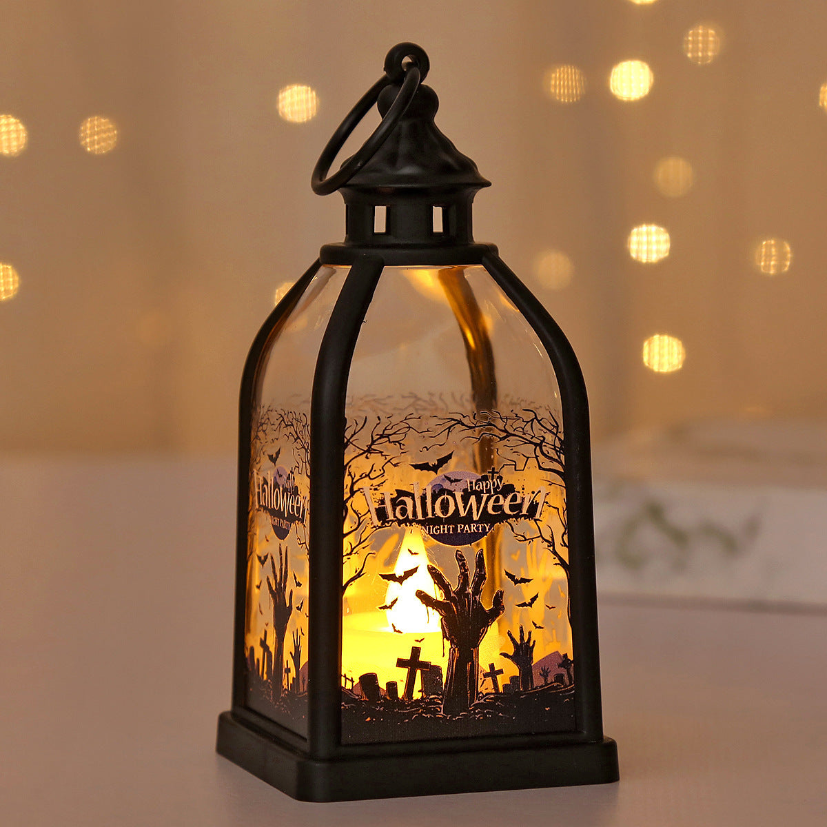Wholesale Retro  Pumpkin Lantern With Witch Design For Party Bar Decorative Accent
