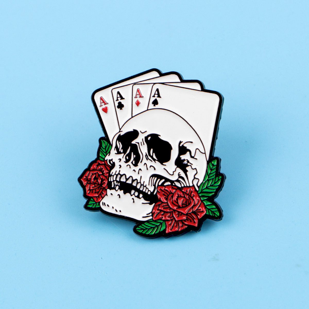 Wholesale  cartoon metal skull brooch badge