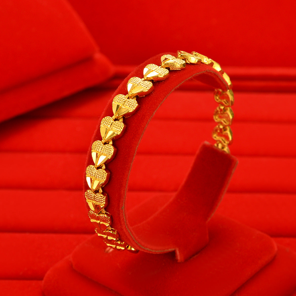 Wholesale women's sand gold heart-shaped bracelet live broadcast