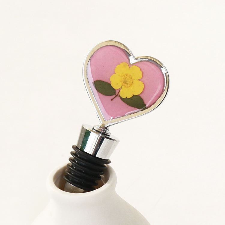 Wholesale Dried Flower Immortal Resin Red Wine Silicone Bottle Stopper