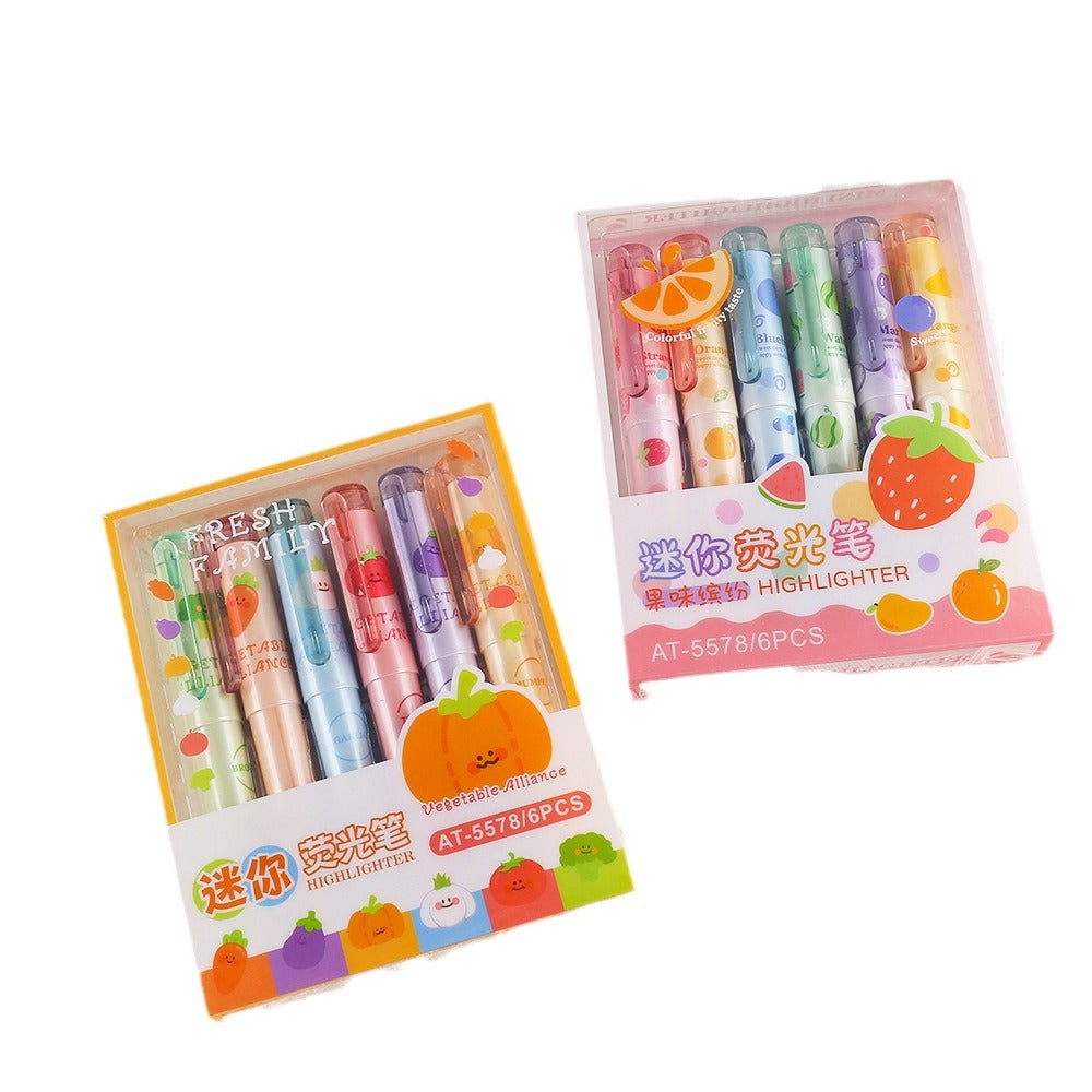 Wholesale 6pcs Fluorescent Glitter Pen Outline Color Marker Pen