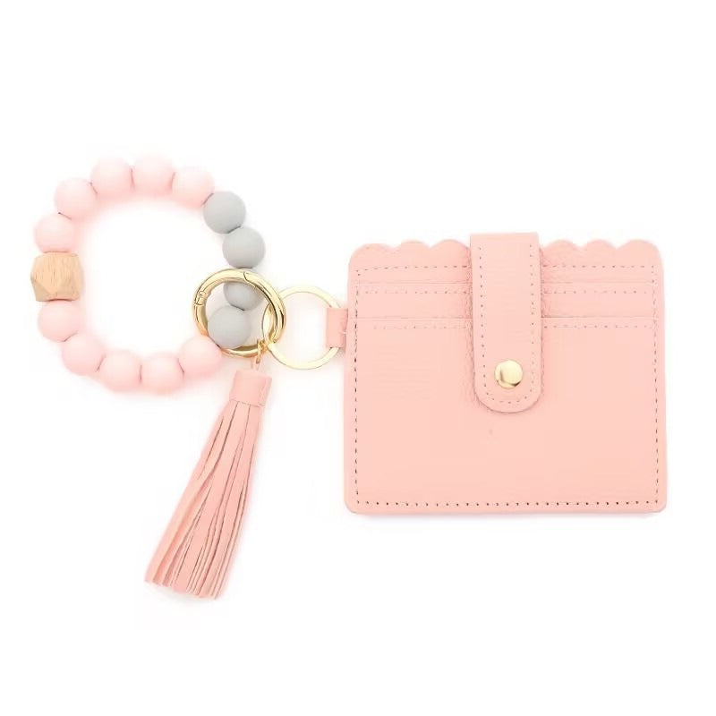 Wholesale Tassel pendant iridescent wrist key ring keychain