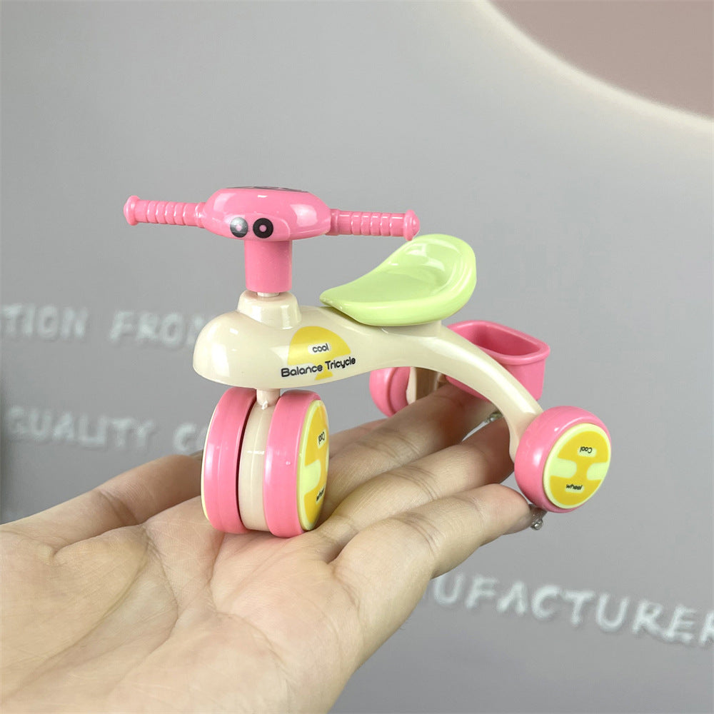 Wholesale  cartoon children' s assembled toys cute balance car mini  toys dollhouse accessories