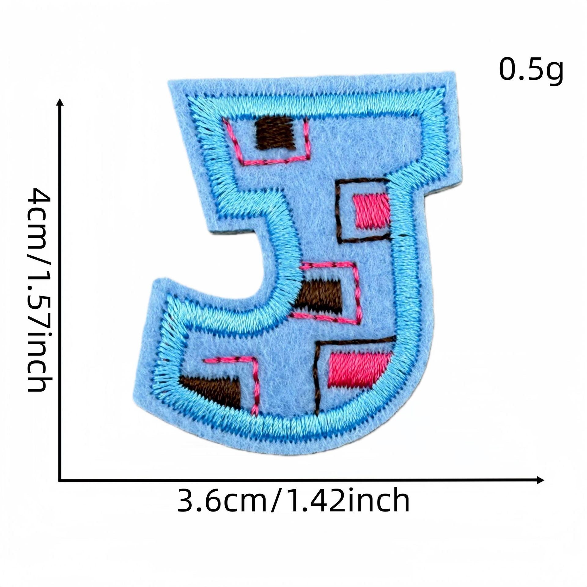 Wholesale Polyester Cartoon Alphabet Embroidery Patches Iron On DIY Clothing Bag Accessory