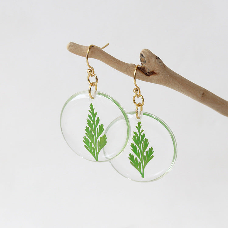 Wholesale 6pcs Everlasting Flower Forget-me-not Round Epoxy Color Earrings