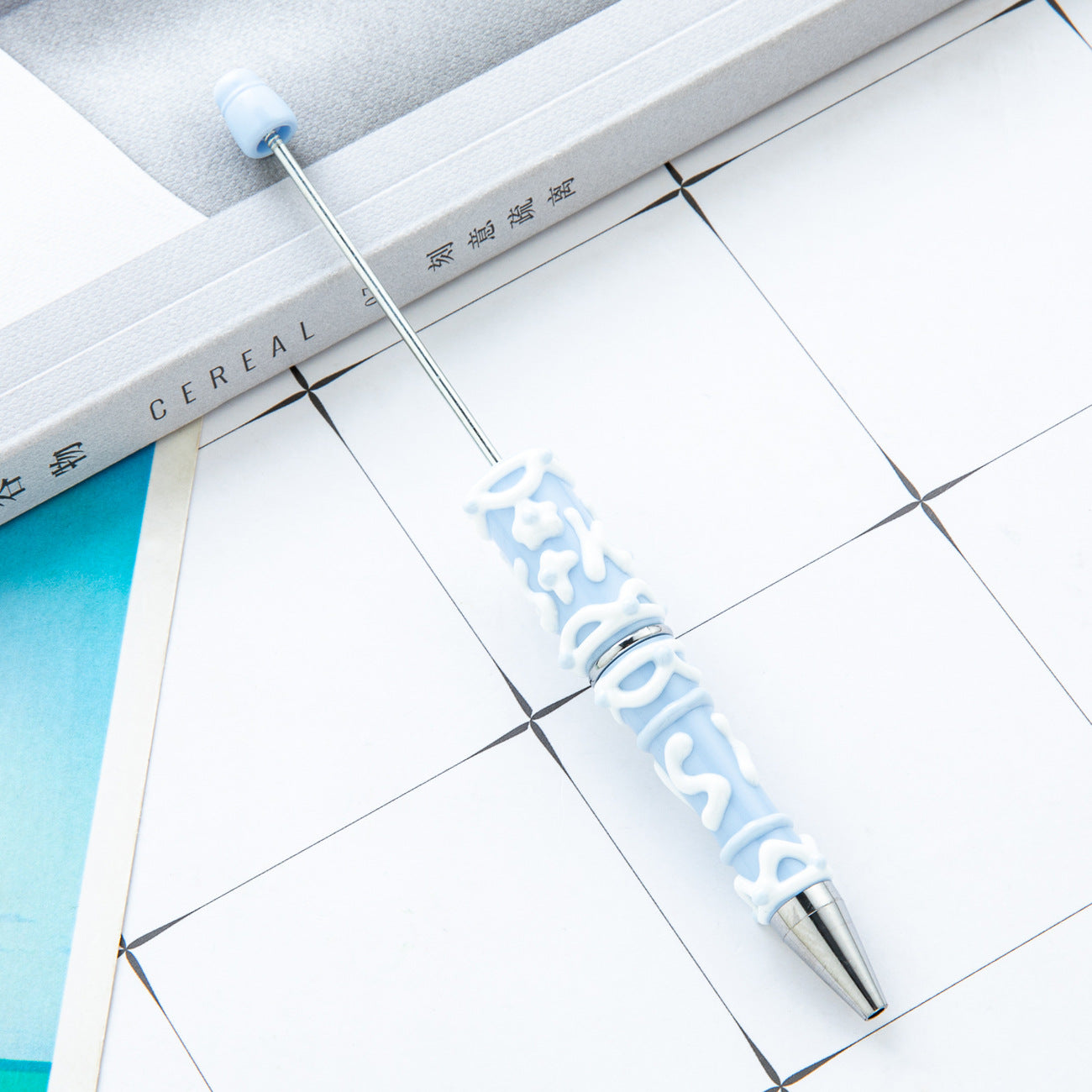 Wholesale Creative cream glue hand-painted beaded pen diy hand-painted oil ball point pen Macaron cream cute pen