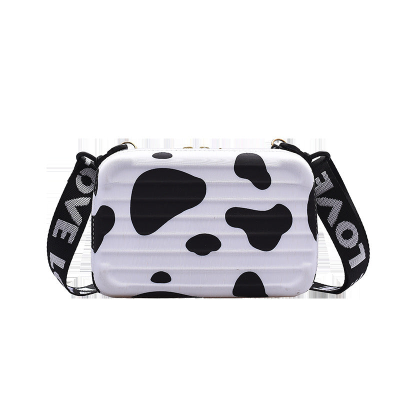 Wholesale Cow Patterned Leopard Patterned Butterfly Synthetic Leather Suitcase and Shoulder Bag