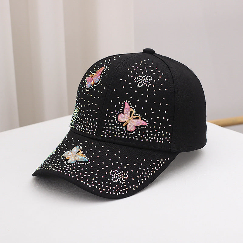 Wholesale Baseball cap butterfly diamond sun hat