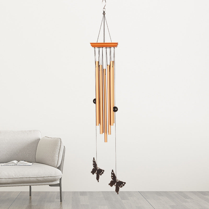 Wholesale 28 Inch Butterfly Wind Chime Metal Aluminum Tube Ornaments