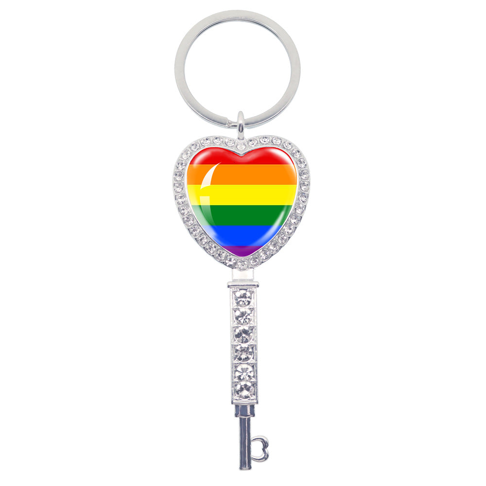 Wholesale LGBT Rainbow Love Metal Keychain