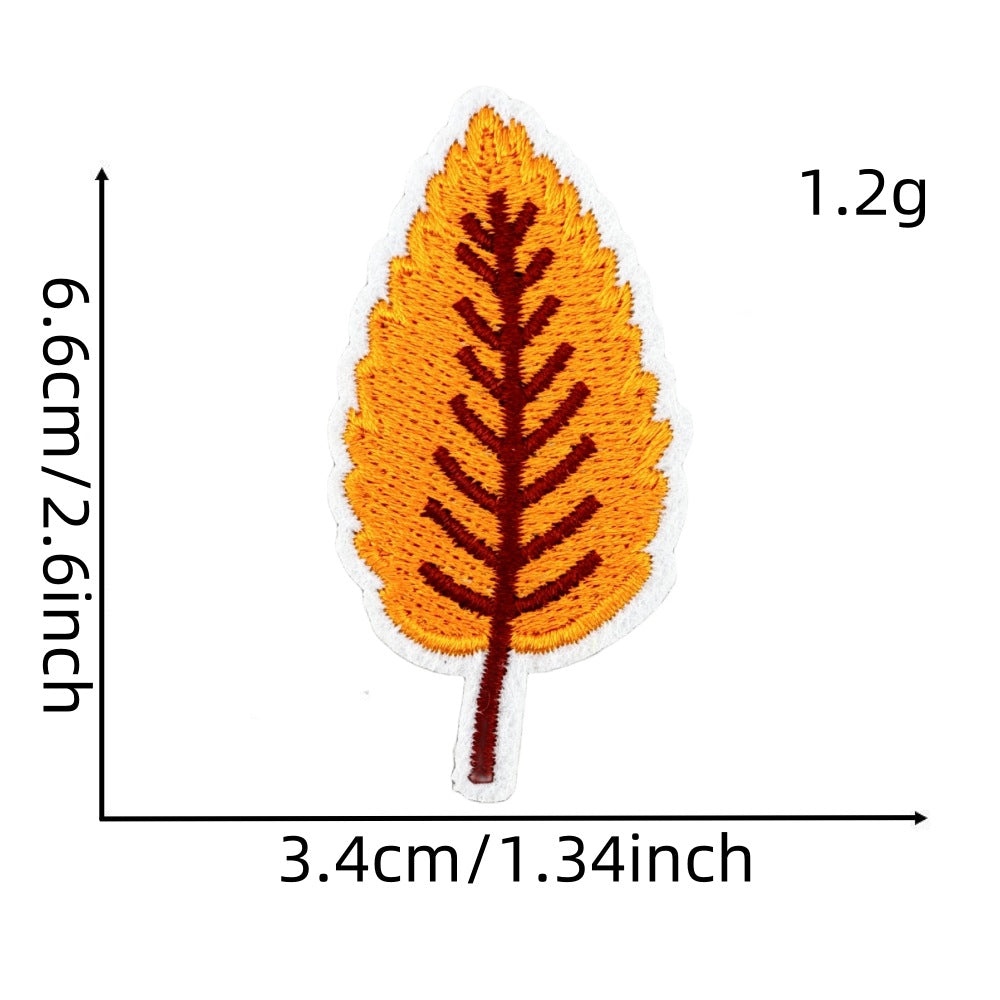 Wholesale Cartoon Autumn Harvest Embroidered Patches Pumpkin Maple Leaf Honey Pot Party Applique Decorative Craft Supply For Clothing Resale