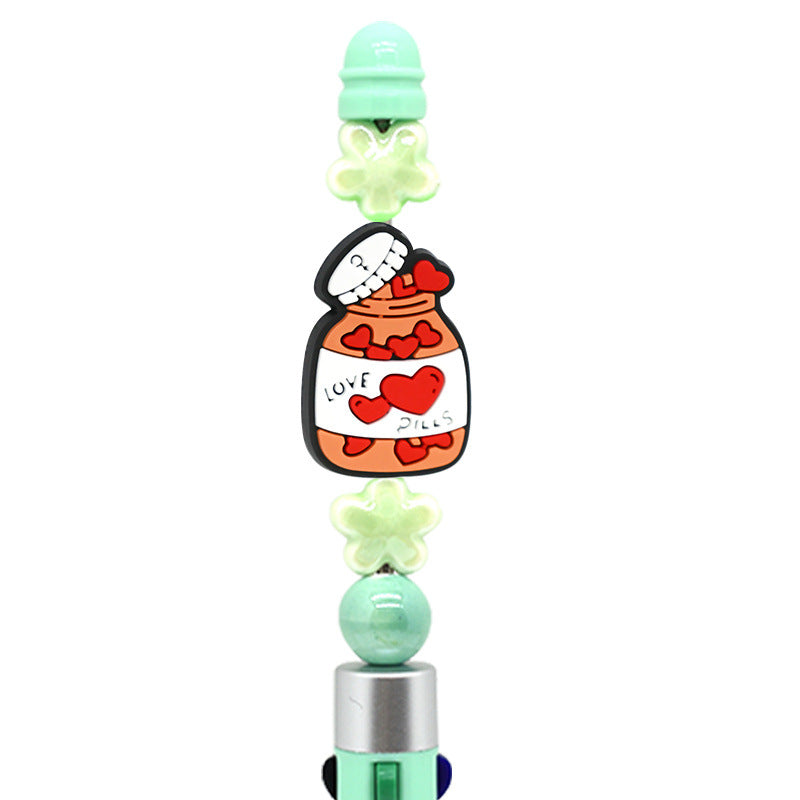 Wholesale Random 100pcs valentine' s day rotatable pen beads