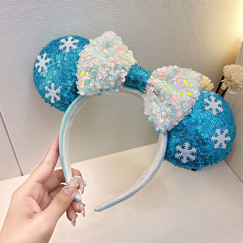 Wholesale Amusement Park SequinsMickey Bows Funny and Cute Plastic Headband