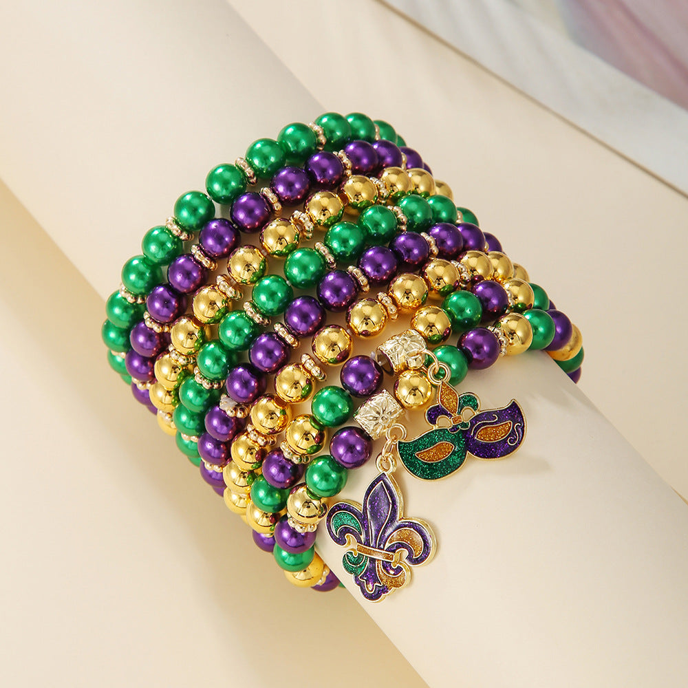 Wholesale Colorful Carnival Polymer Clay Purple Bracelet