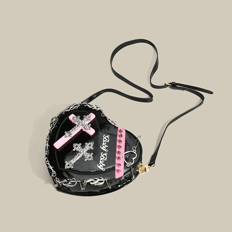 Wholesale Y2K Gothic Heart Messenger Bag