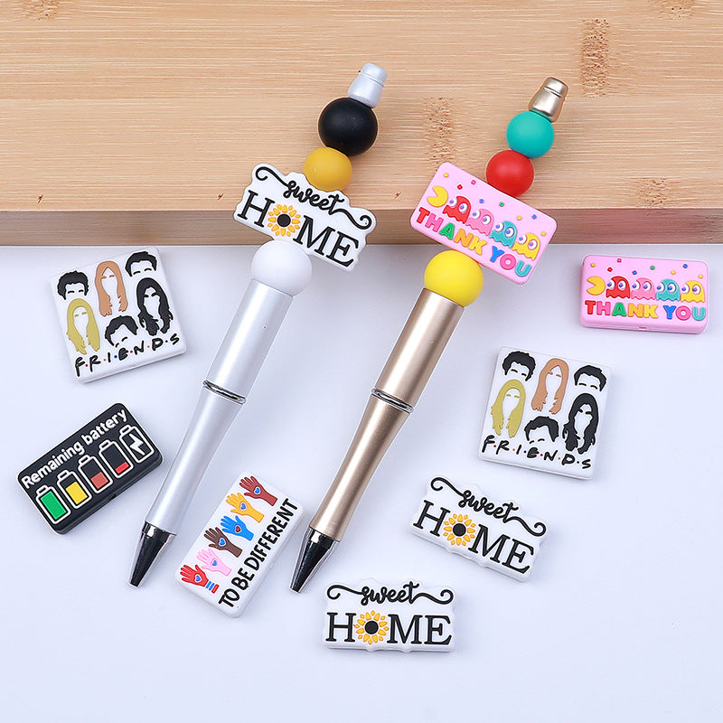 Wholesale 20PCS Cartoon Letters Silicone Beads