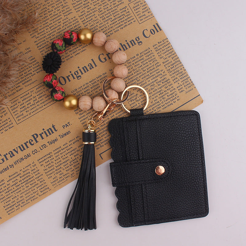 Wholesale Silicone Handmade Beaded Wristlet Keychain