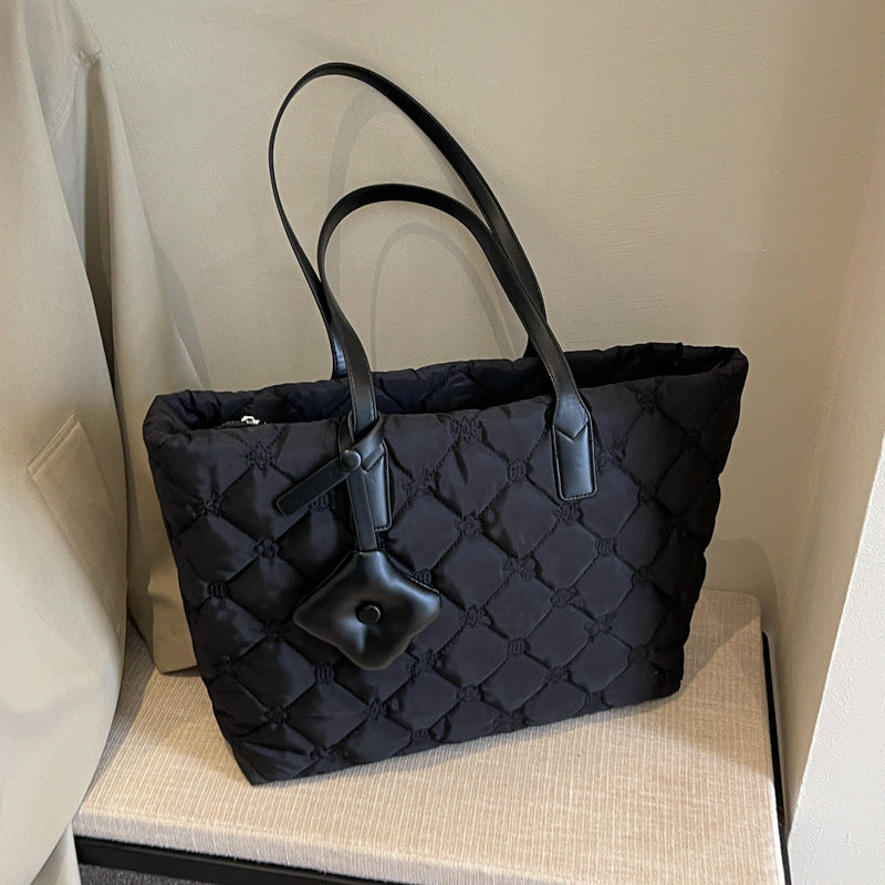 Wholesale Rhombus Embroidery Bag Shoulder Bag Large Capacity Tote Bag