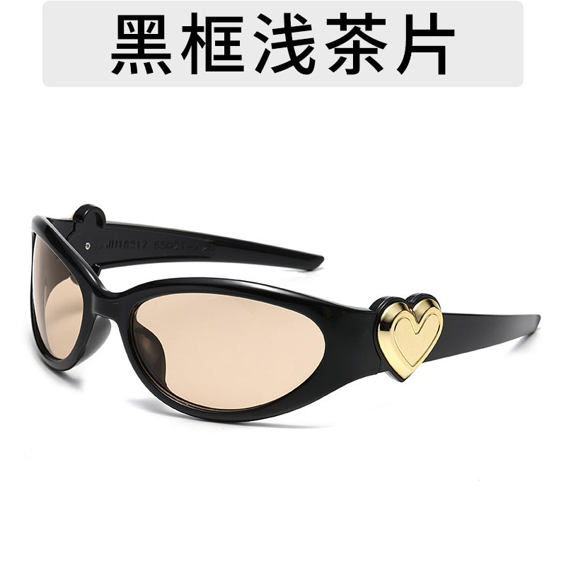 Wholesale Cute and playful oval frame full frame sunglasses